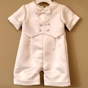 One piece white satin outfit